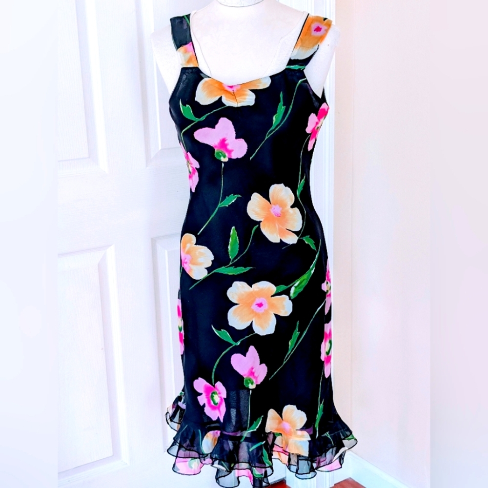 Floral Black Dress - Picture 1 of 3